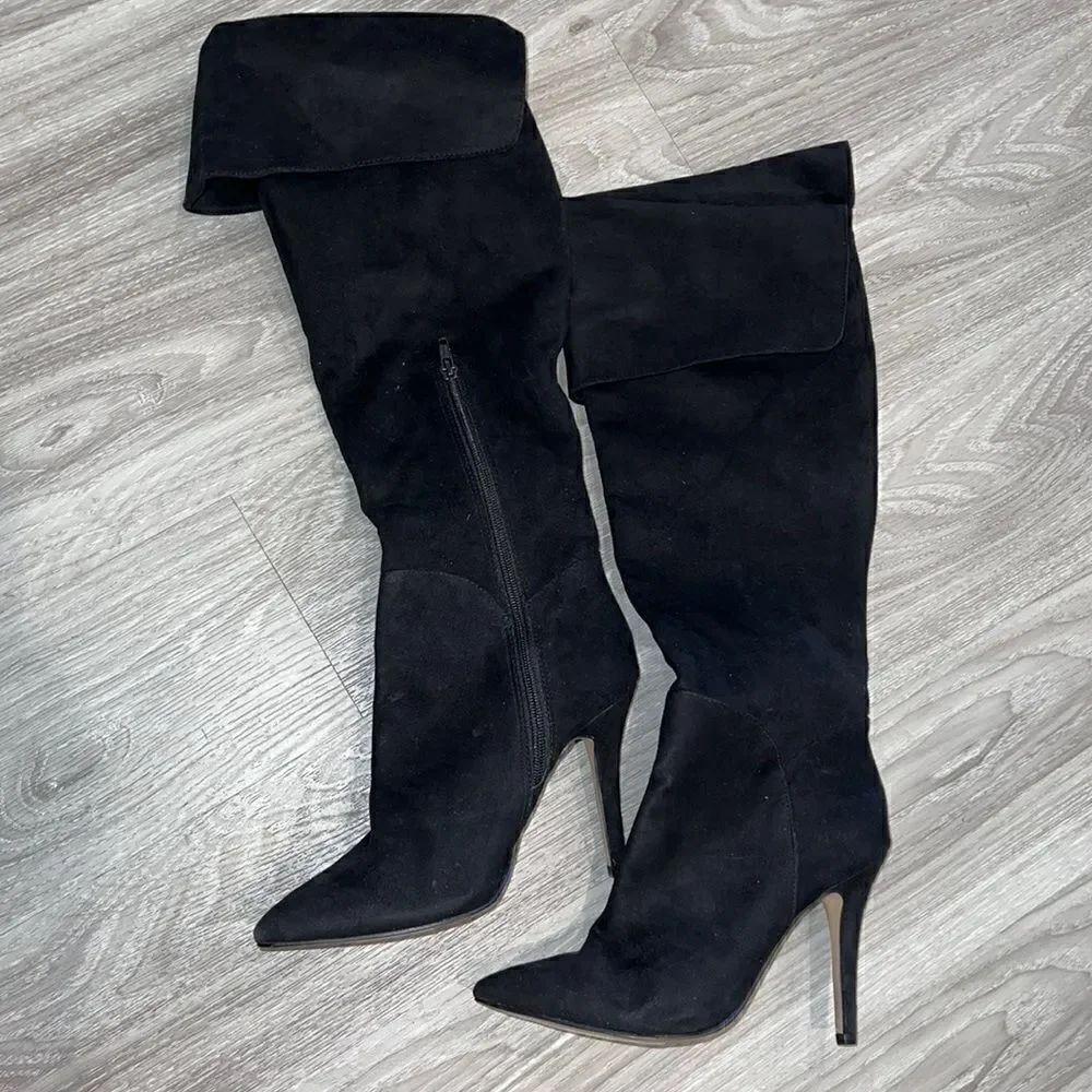 Rock&Republic knee high fold over faux suede boots